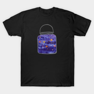 Solar system in a jar: Planets, stars, and galaxies in watercolor T-Shirt